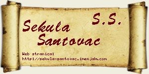 Sekula Santovac vizit kartica